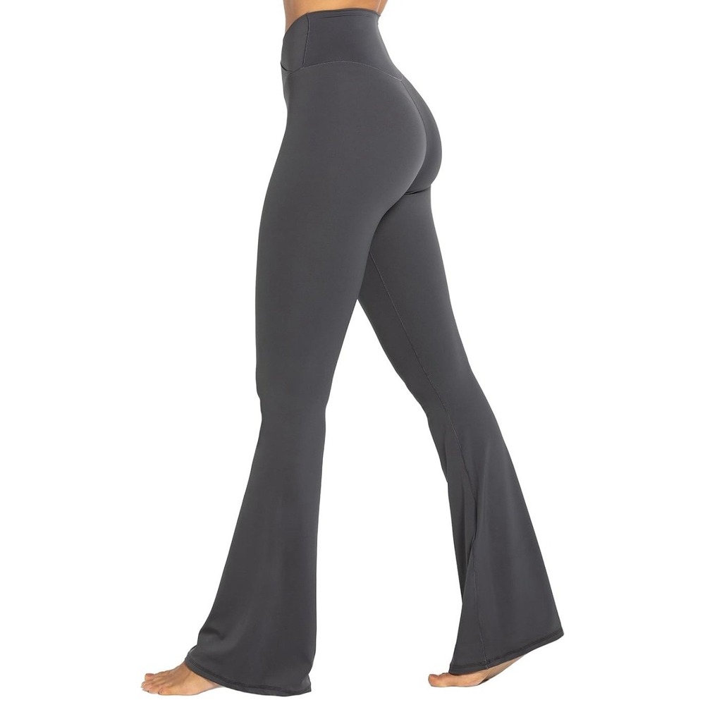 Sunzel Flare Leggings, Crossover Yoga Pants, X Small, Dark Gray - Picture 9 of 10
